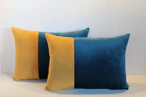 Pillow or cushion: Set of 2 - Mustard & Teal Contrast - Cushion Covers - 50cm x 36cm