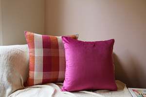 Orange/Pink Checkerboard Set - Cushion Cover Set