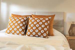 Dark Mustard Daisy Set - Cushion Bed Set