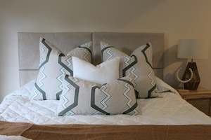 Pillow or cushion: Juniper & Beige Geometric - Cushion Bed Set