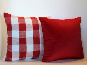 Pillow or cushion: Red/White Checkerboard Set- Cushion Cover Set