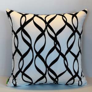 Pillow or cushion: Black & White Spiral - Cushion Cover - 45cm x 45cm