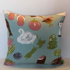 Kiwi Summer Blue & Pink - Cushion Cover - 48cm x 45cm