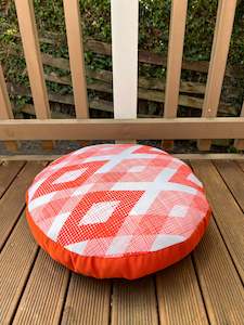 Orange Diamond - Round Floor Cushion