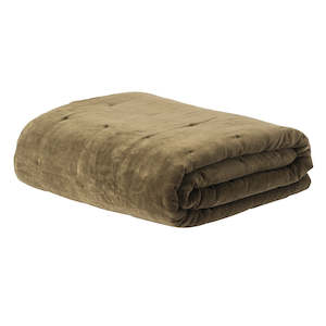 Gift: Cotton velvet quilted bedspread ivy