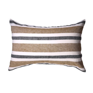 SOW taupe stripe linen pillowcase set standard