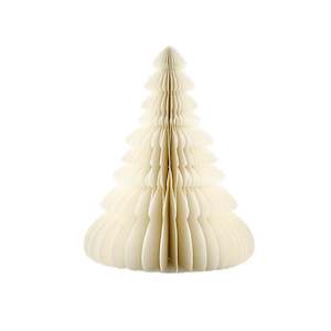 Gift: Standing paper xmas tree ornament off-white 20cm