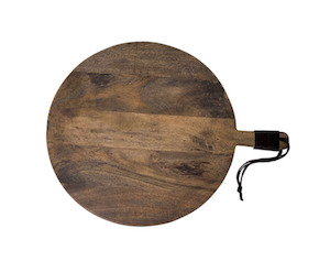 Round serving board grey wash 48cm