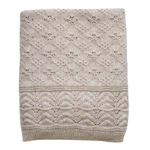 Merino heirloom baby blanket oatmeal