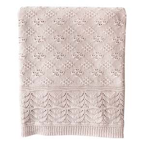 Merino heirloom baby blanket dusky pink