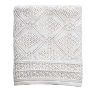 Merino baby blanket diamond bianco