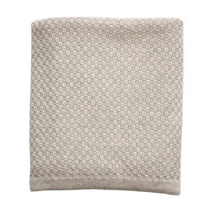 Merino baby basket weave blanket oatmeal