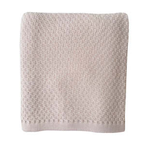 Merino baby basket weave blanket dusky pink