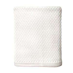 Merino baby basket weave blanket bianco