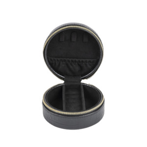 Small round jewellery box black