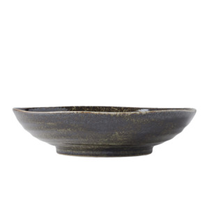 Glossy shallow bowl 21cm sage