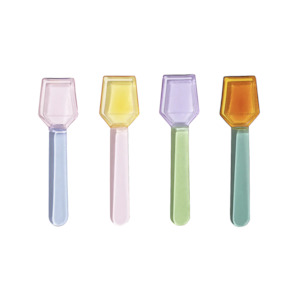 Coloured glass spoon set (4)