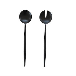 Nero salad servers black