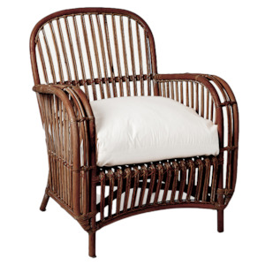 Large rattan armchair dark