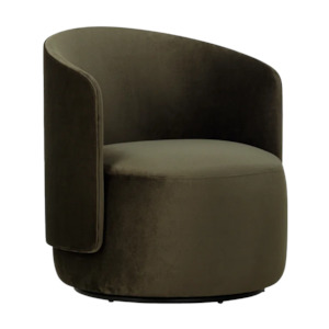 The Estelle velvet swivel chair olive