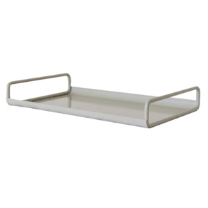 Metal tray with handles fog