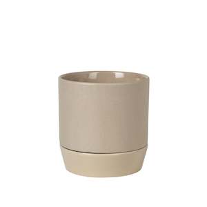 Broste denise pot with saucer taupe 18cm