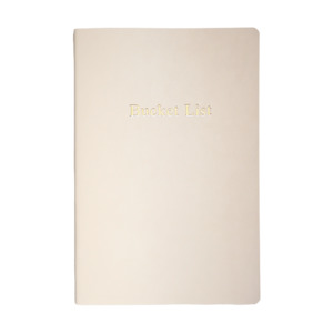 Bucket List A5 notebook with vegan leather cover nude