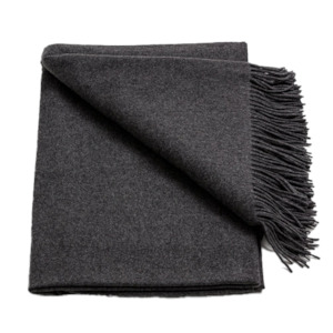 Cashmere merino throw 135 x 190cm dark grey