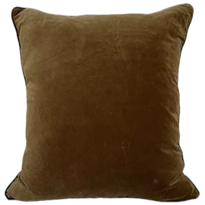 Cotton velvet cushion cover 50cm walnut