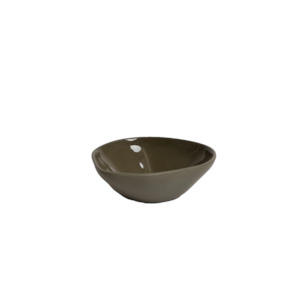 Ceramic organic shaped dish olive 11cm