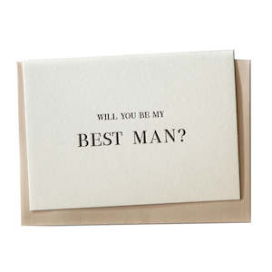 Gift: Will you be my best man letterpress card