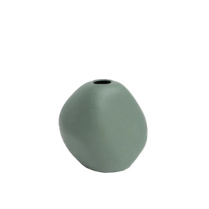 Ceramic bud vase forest green small