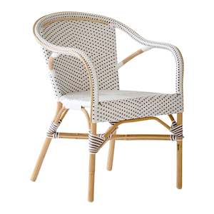 Sika Design Madeleine armchair with rattan frame white