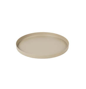 Broste round iron tray 22cm sand