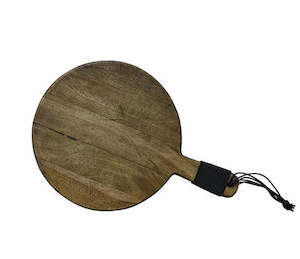 Round serving board grey wash 25cm