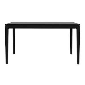 French oak dining table black