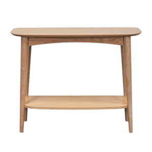 Scandi console table with shelf