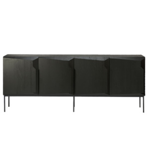 Oak angled sideboard 4-door 200cm black