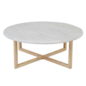 Camille marble and ash wood coffee table