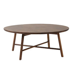 Gift: Round walnut wood coffee table 95cm