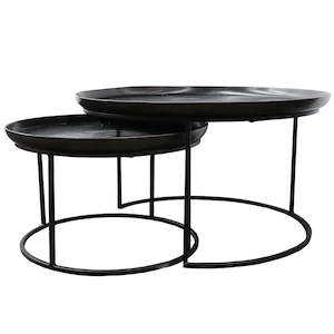 Gift: Calypso nesting tables set of two black