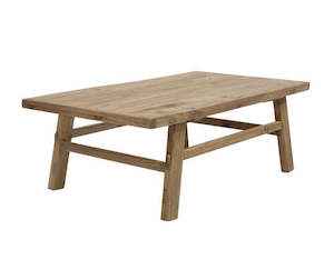 Gift: Reclaimed elm wood rectangle coffee table 120cm