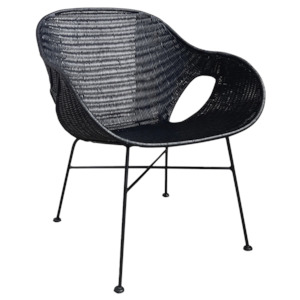 Bahama rattan retro armchair black