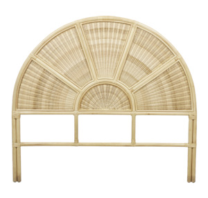 Rattan arch bedhead natural queen