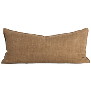 Flaxmill long linen cushion cover fenugreek 90cm