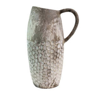 Aged earthenware jug natural 45cm