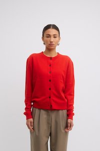 Farrah Knit Cardi Lipstick Red