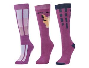 Dublin 3 Pack Horse Face Socks