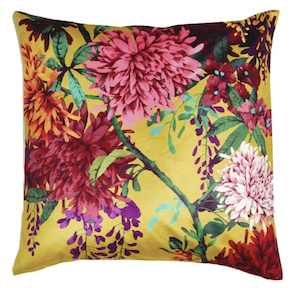 Chintz Velvet Garden Cushion - Gold