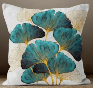 Decorative Emerald Leaf Cushion 2